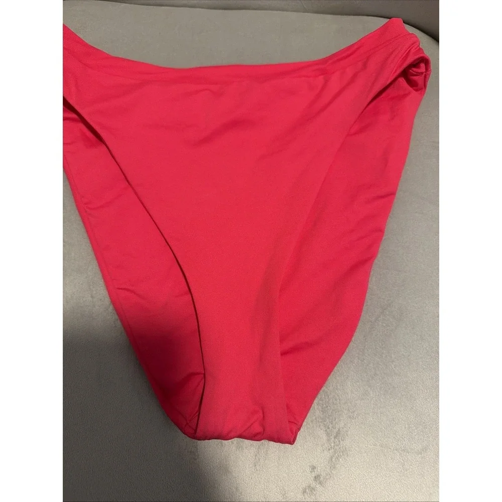 BECCA® by Rebecca Virtue Bikini Bottom Size Small Red Smooth Texture‎